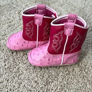 Blazin Roxx Genuine Leather Pink and Red Kids Cowboy Boots